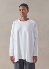 cotton jersey side panelled round neck t-shirt - mid plus