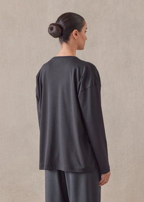 side panelled scrunch neck t-shirt - long