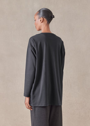 long sleeve smaller round neck - long