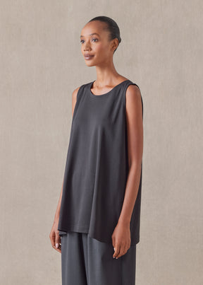 a-line round neck shell - long