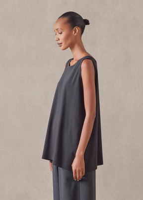 a-line round neck shell - long