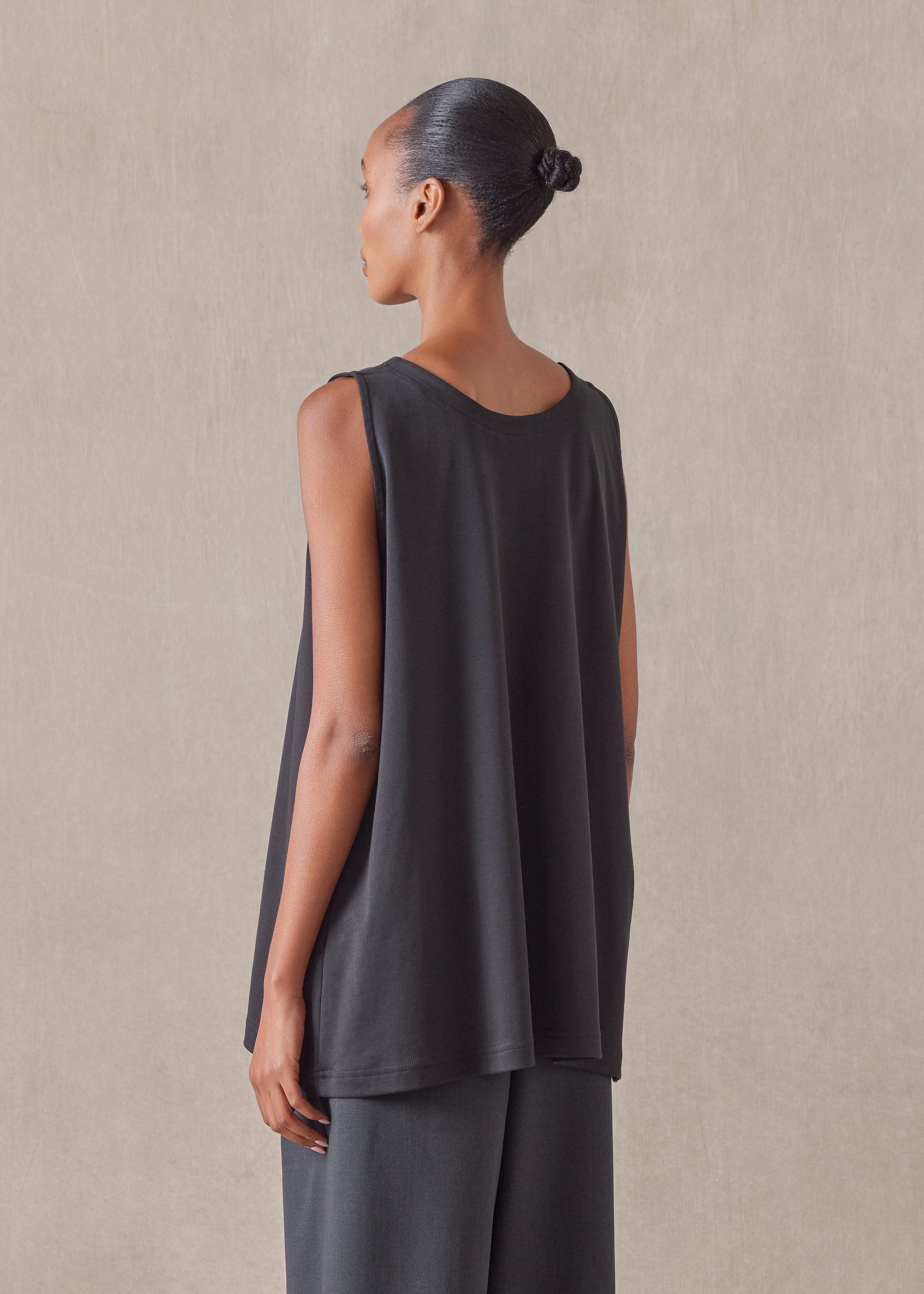 a-line round neck shell - long