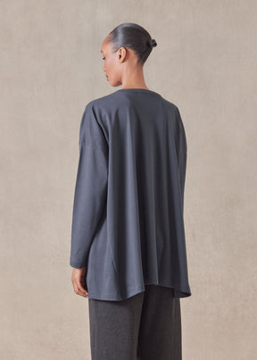 side panelled V neck t-shirt - long