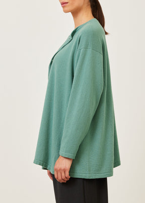 cashmere knitted side panelled cardigan - long