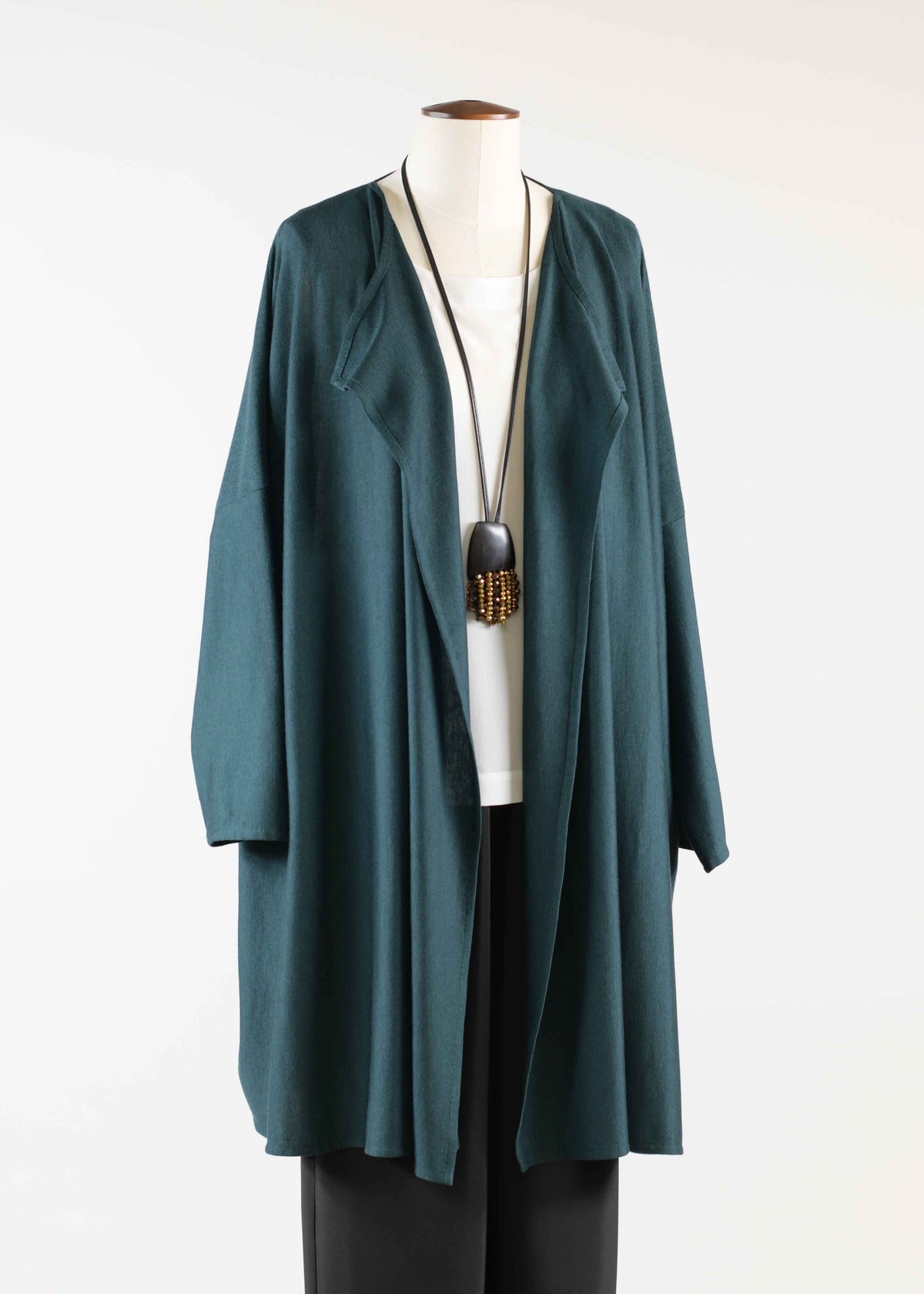 cashmere silk mix extra wide slim sleeve jacket - long plus