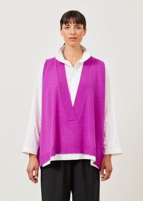 cashmere a-line sleeveless deep v-neck sweater - mid plus