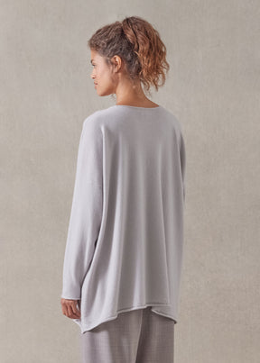 cashmere a-line bateau neck sweater - long