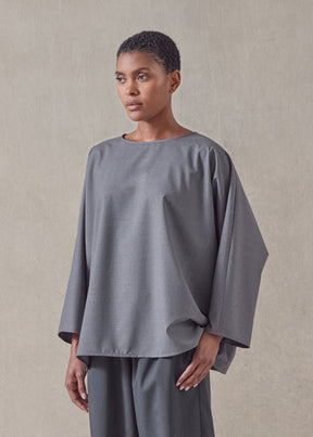 wool boat neck top - mid