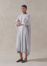 cashmere wide a-line round neck dress