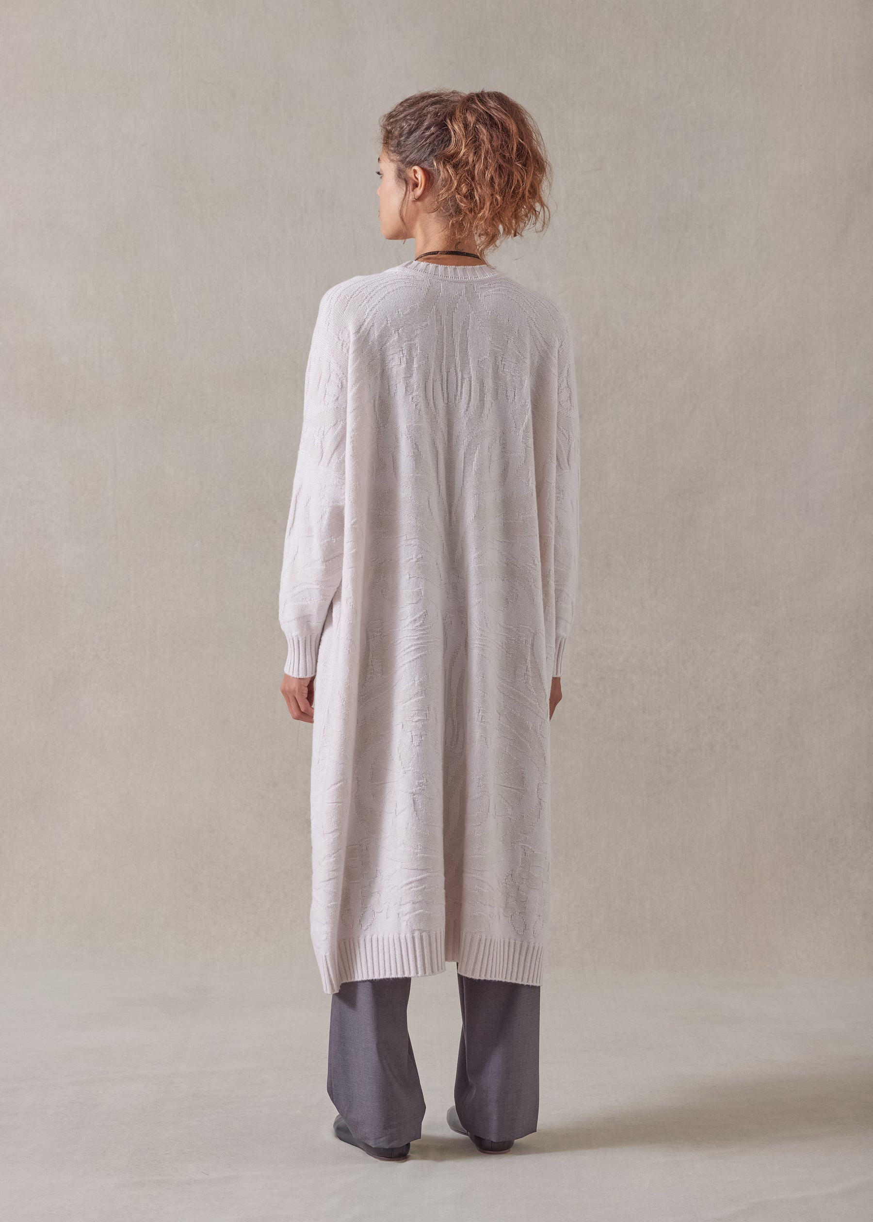 cashmere wide a-line round neck dress