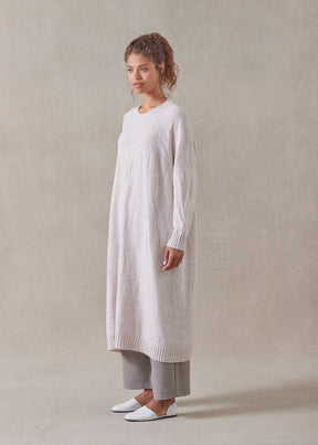 cashmere wide a-line round neck dress