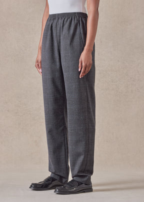 wool linen side insert tapered regular trouser