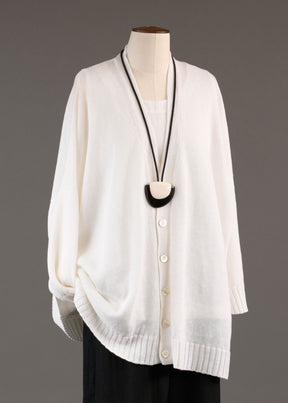 wide v neck cardigan - long