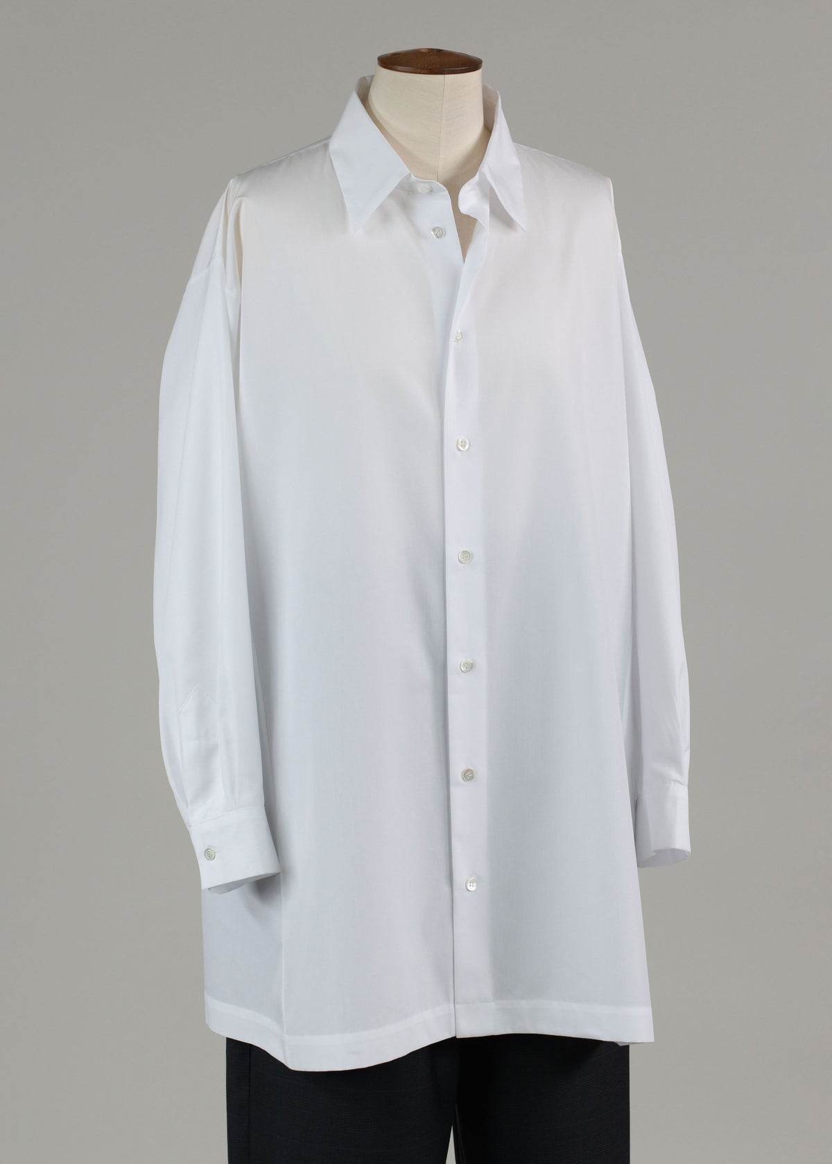 cotton side panelled shirt with collar - long plus