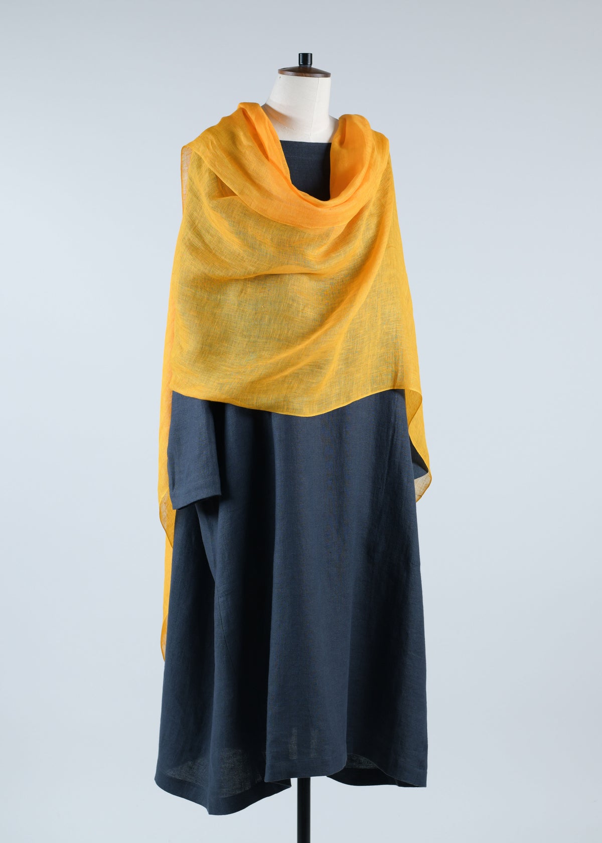 linen fine large linen scarf with edge detail