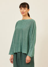 linen sideways knitted sweater - mid