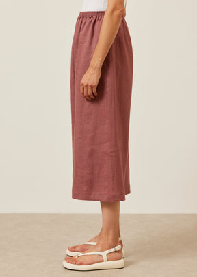 linen flared cropped trouser