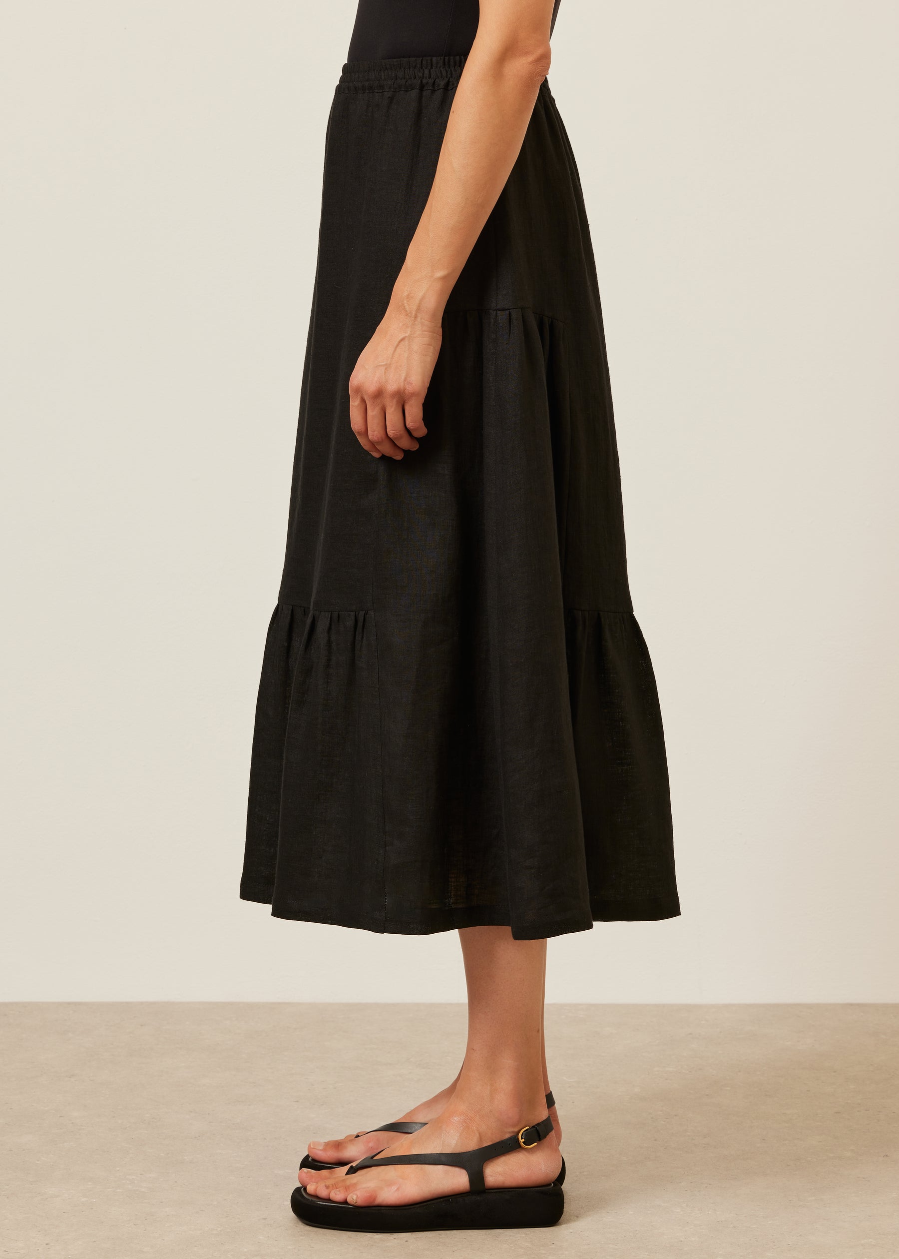 linen tiered petticoat skirt