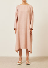 linen wide a-line scoop neck dress