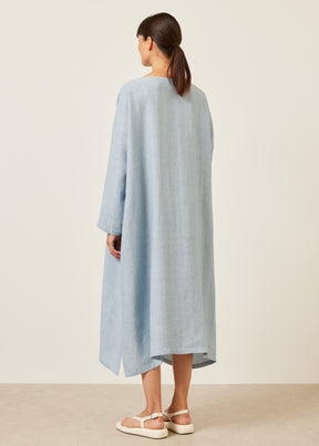 linen wide a-line scoop neck dress