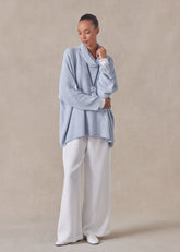 cotton linen mix  monks top - mid plus