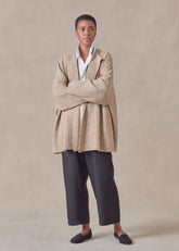 cotton linen mix  jacket coat - mid plus