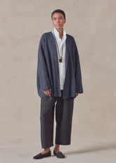 cotton linen mix  jacket coat - mid plus