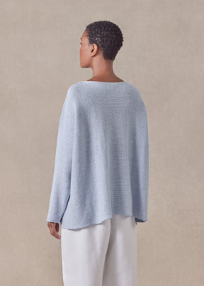 cotton linen mix  sideways knitted sweater - mid