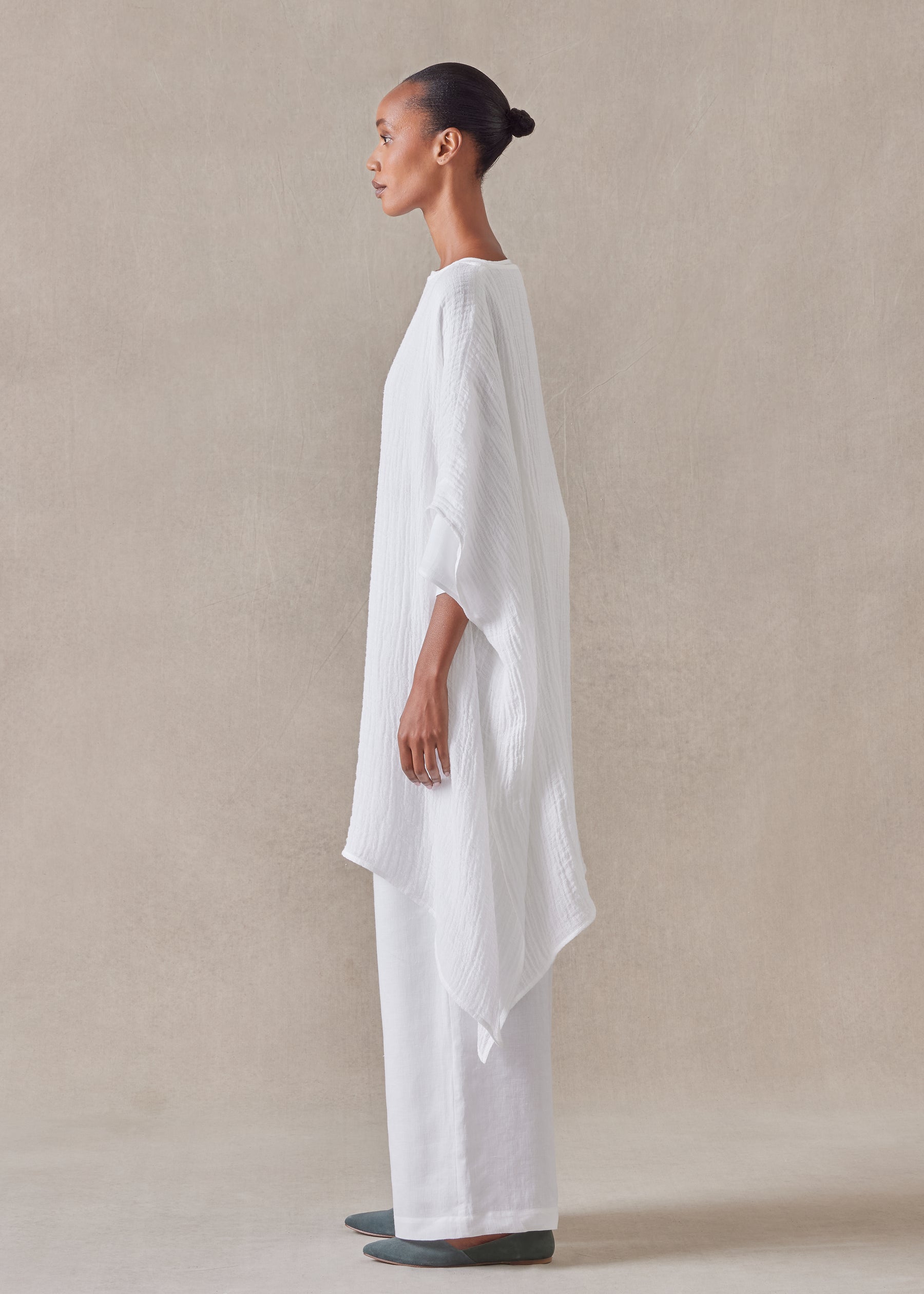 linen scoop neck kaftan - very long