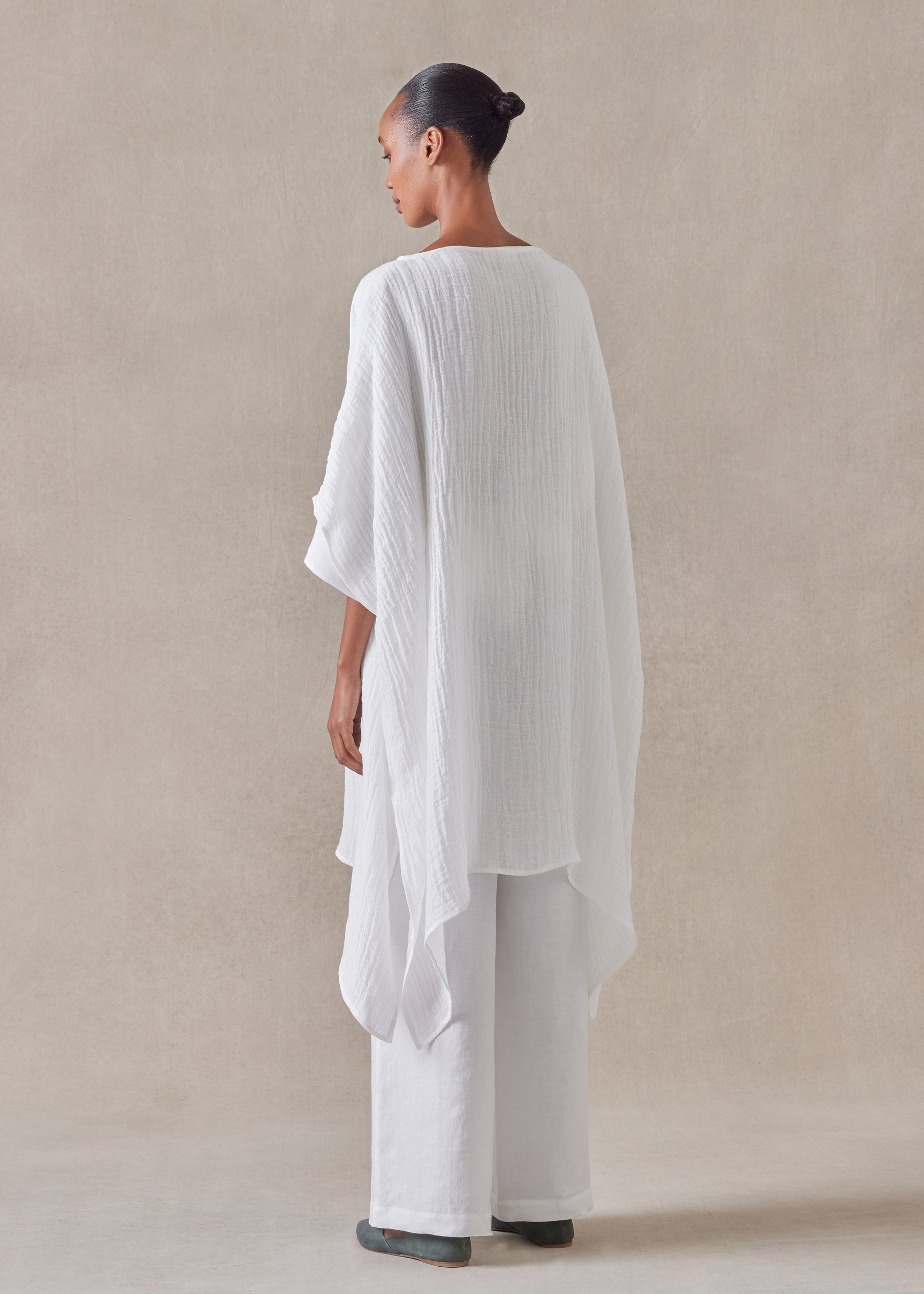 linen scoop neck kaftan - very long