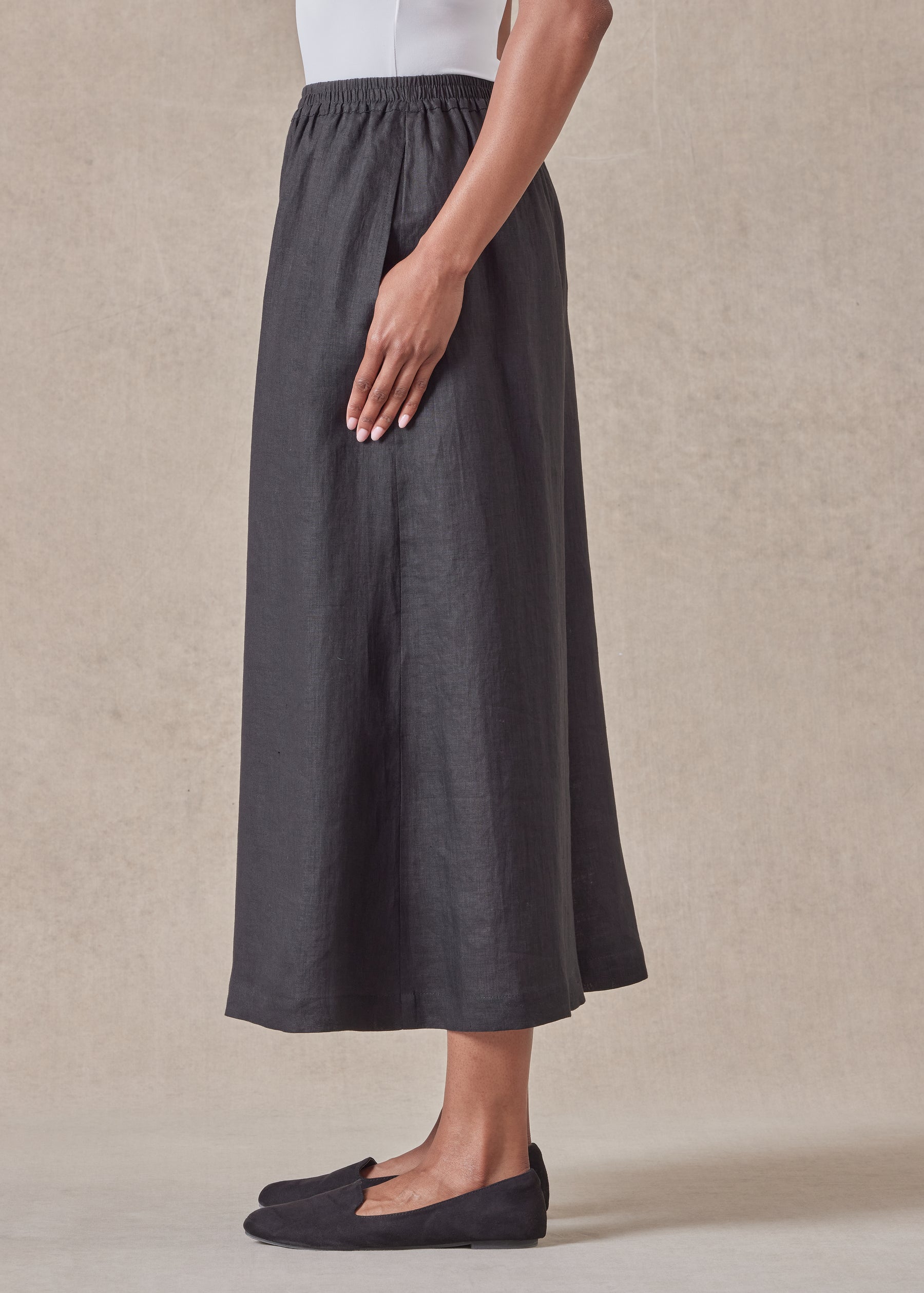 linen flared culotte