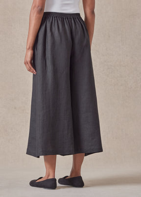 linen flared culotte