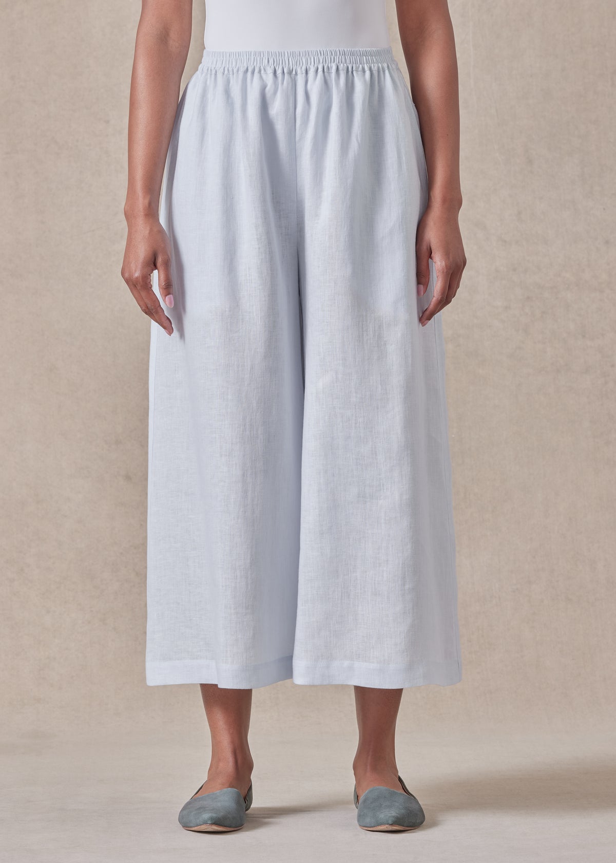 linen flared culotte