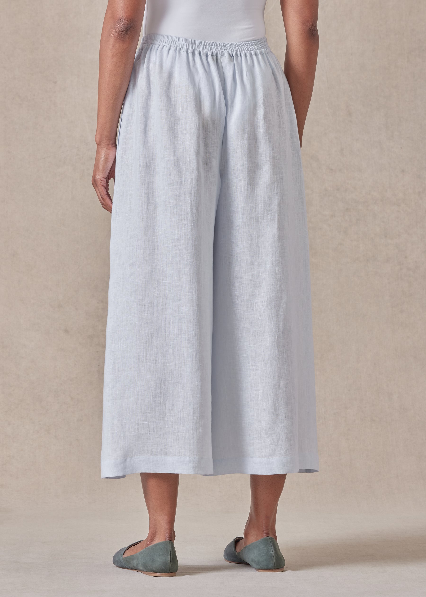 linen flared culotte