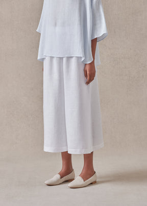 linen flared culotte