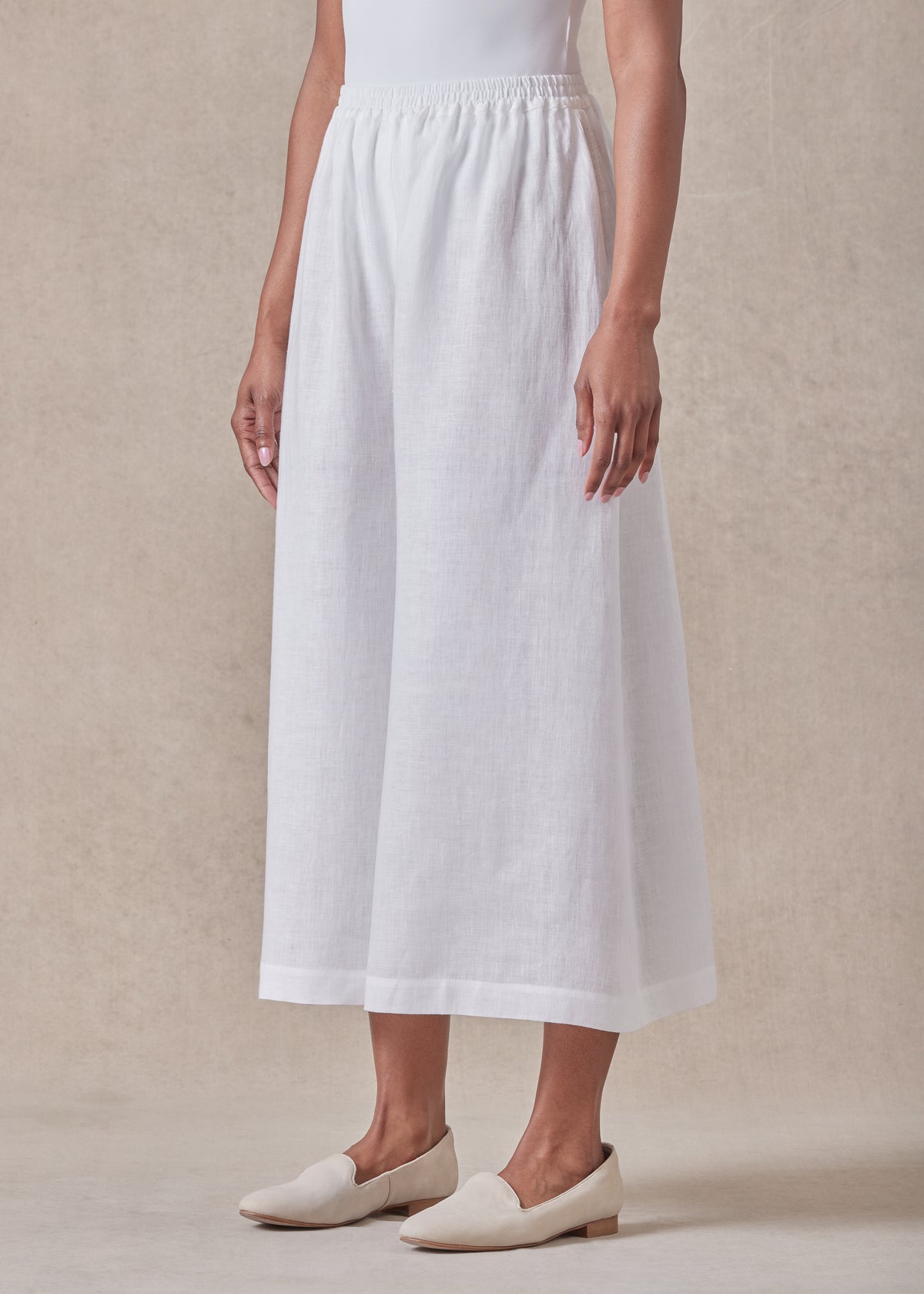 linen flared culotte