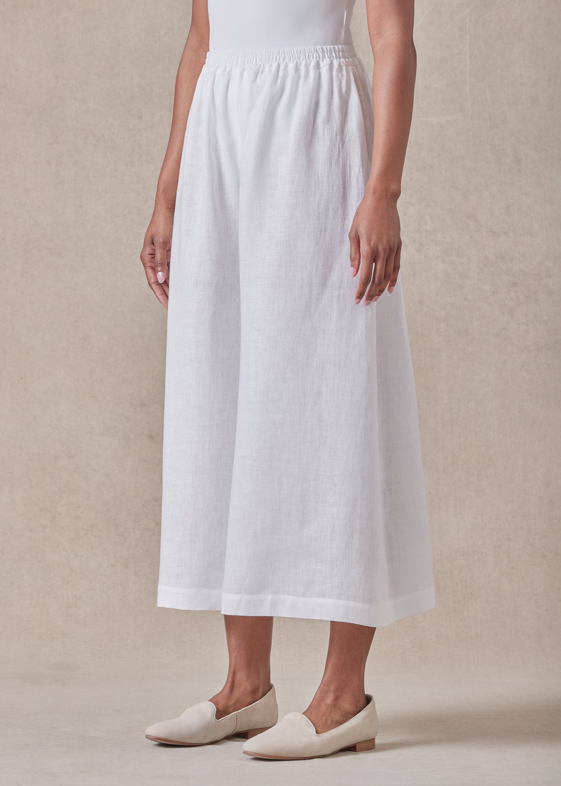 linen flared culotte