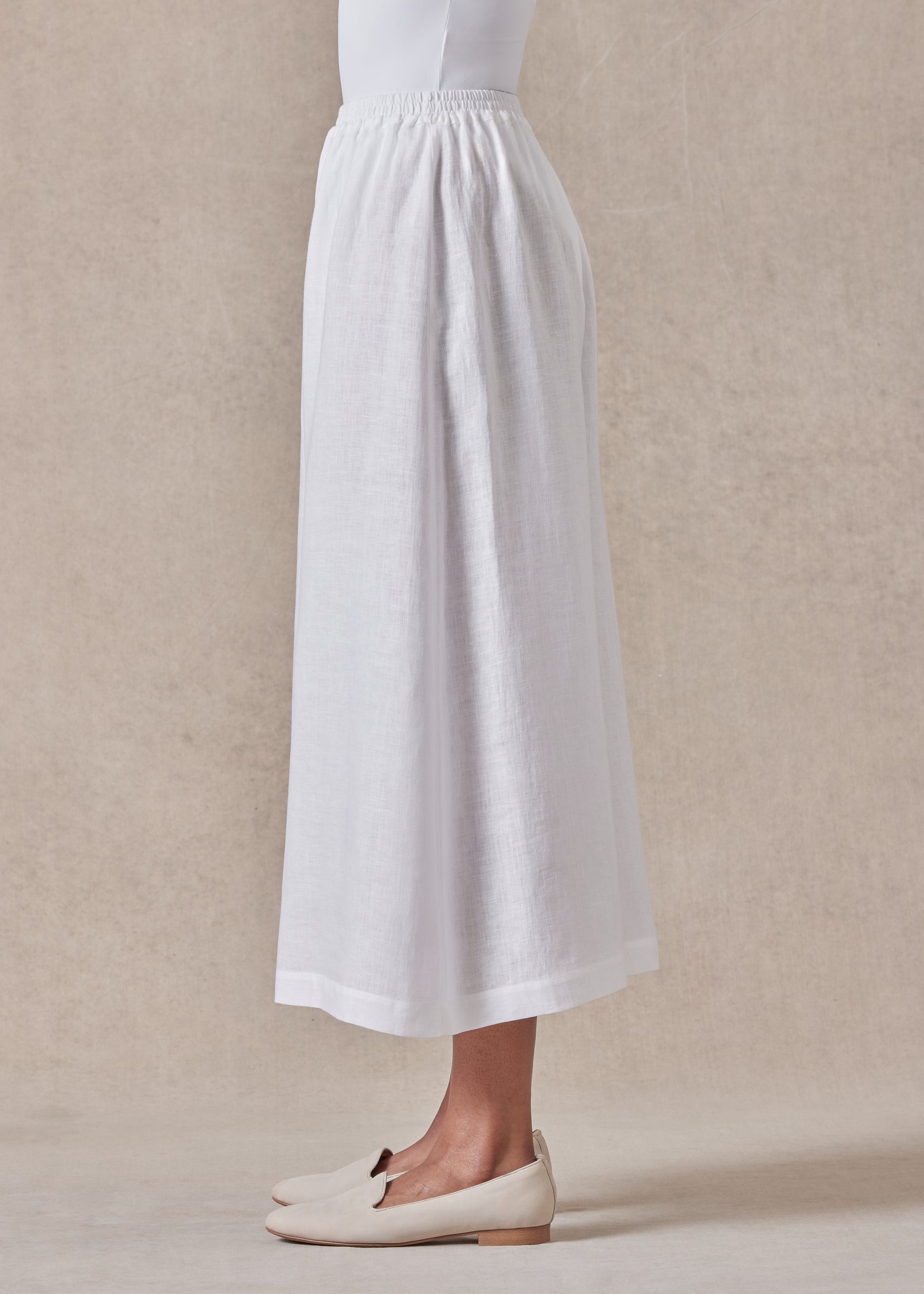 linen flared culotte