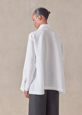 linen caucasus shirt with collar - long