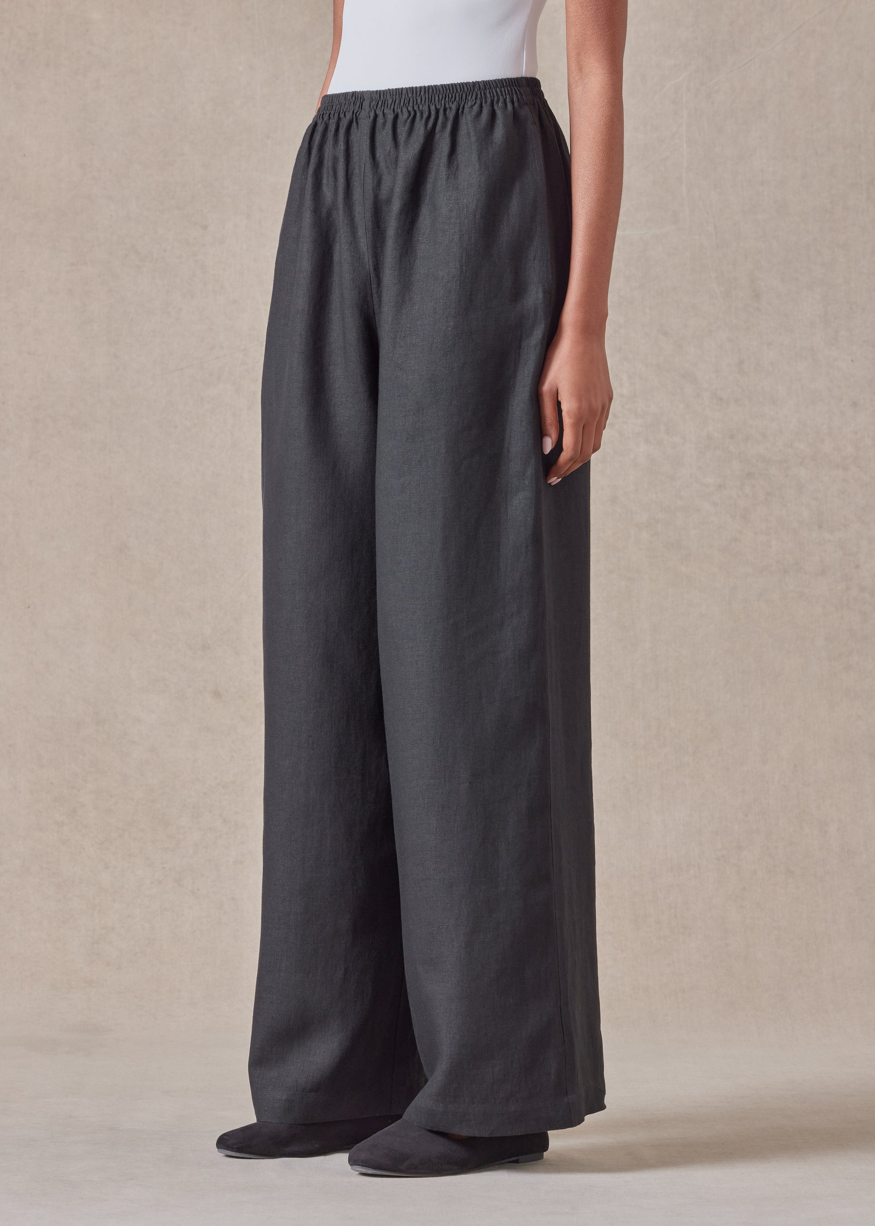 linen flared trouser