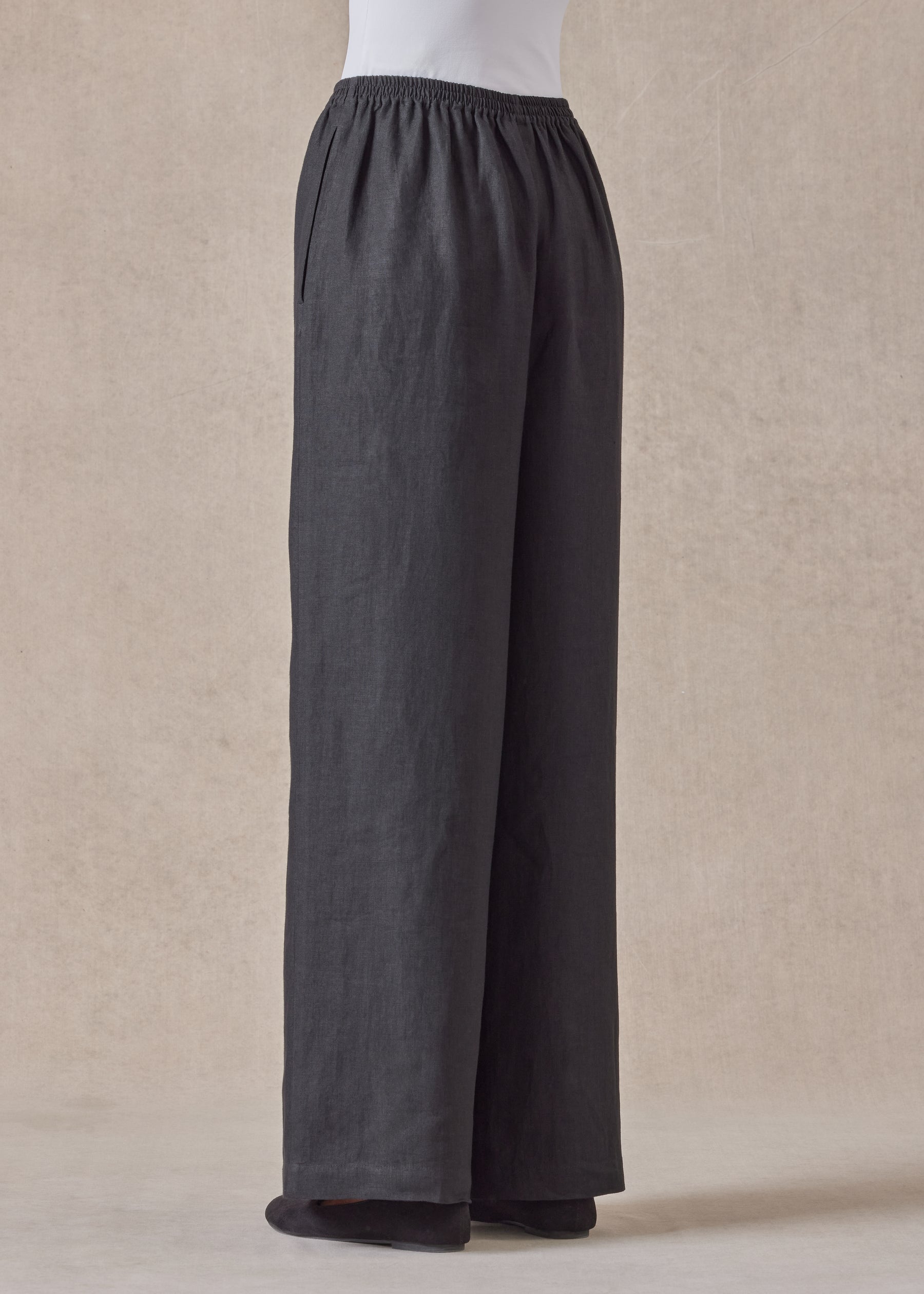 linen flared trouser