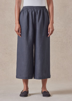 linen flared cropped trouser