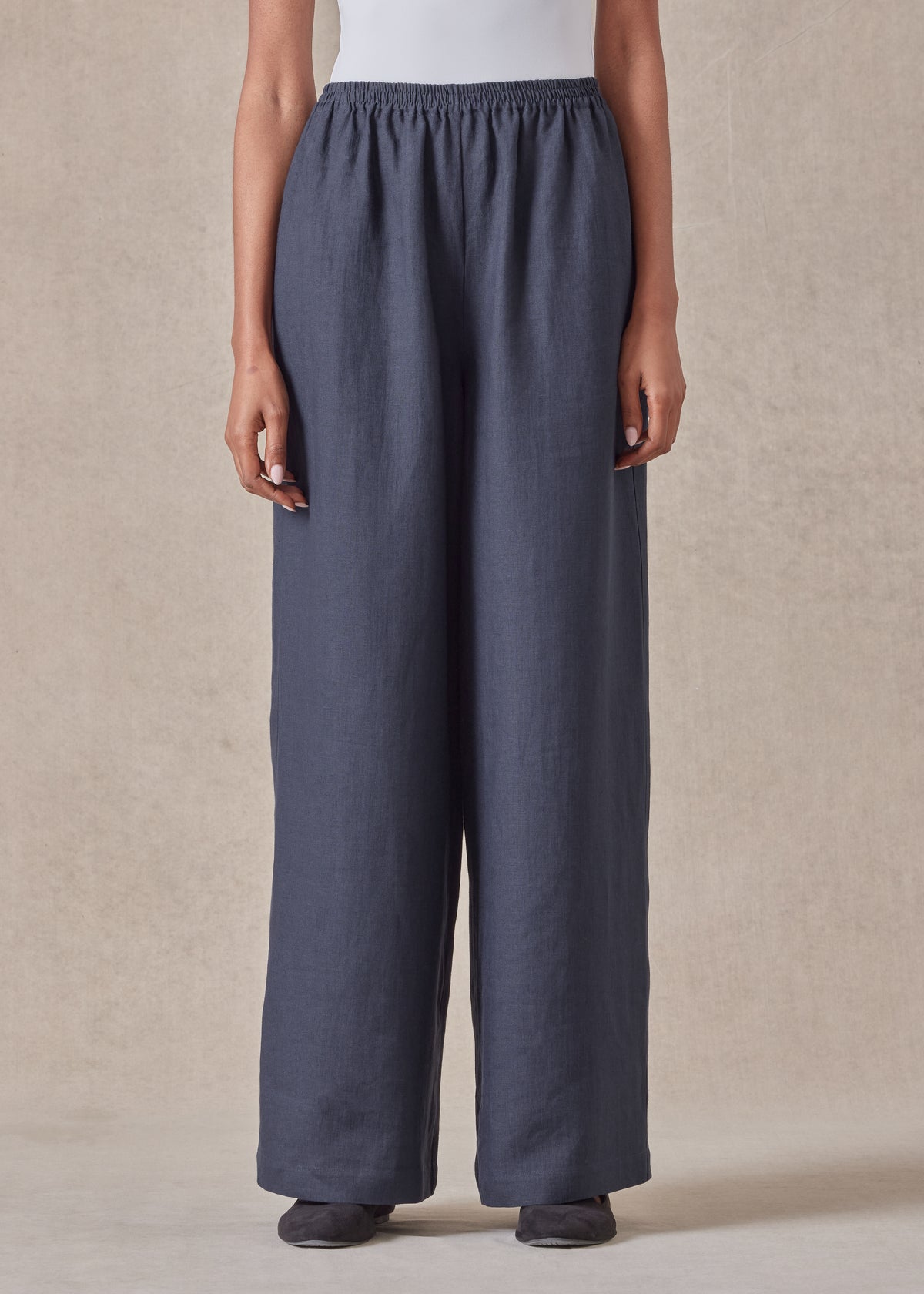 linen flared trouser