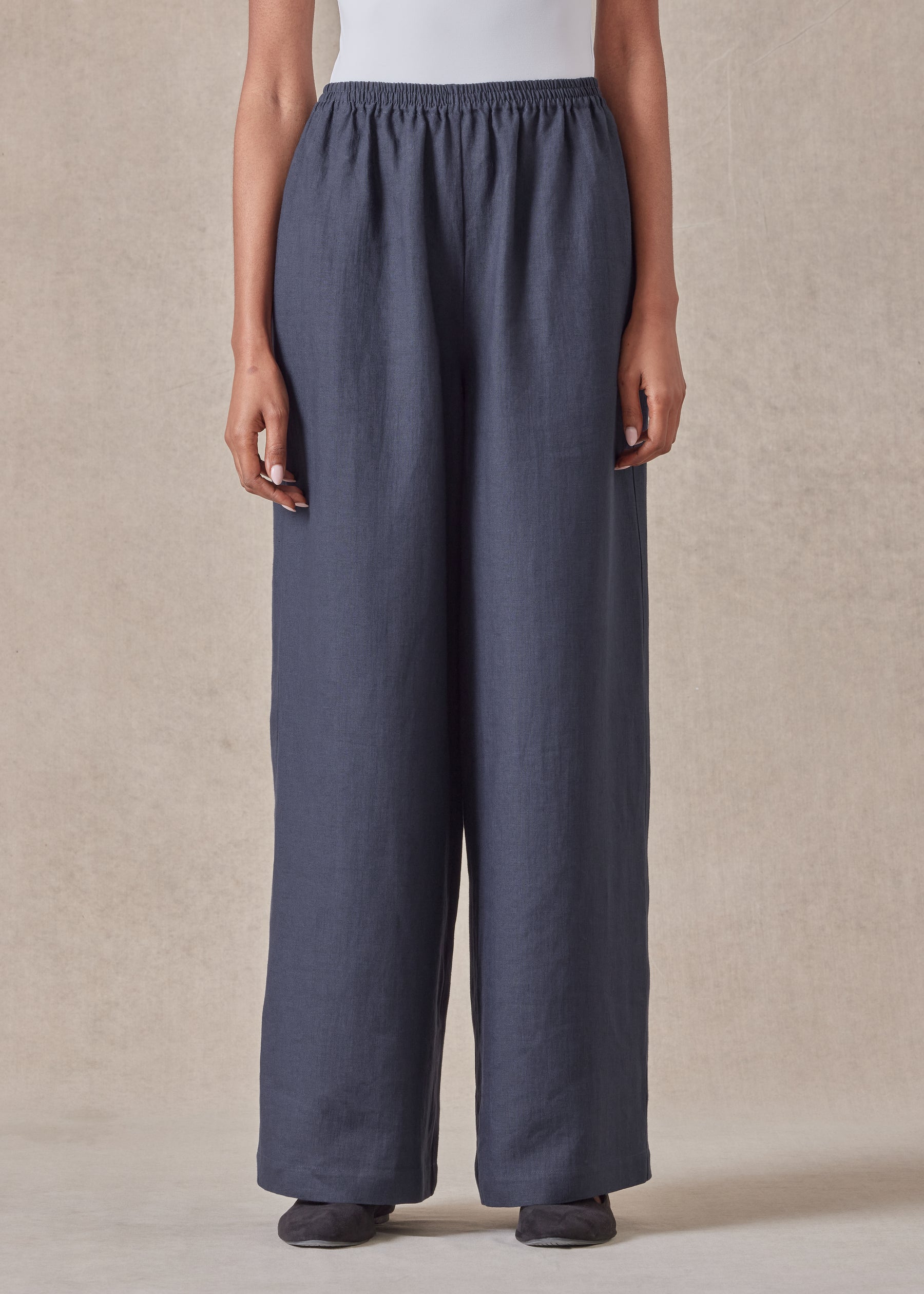 linen flared trouser