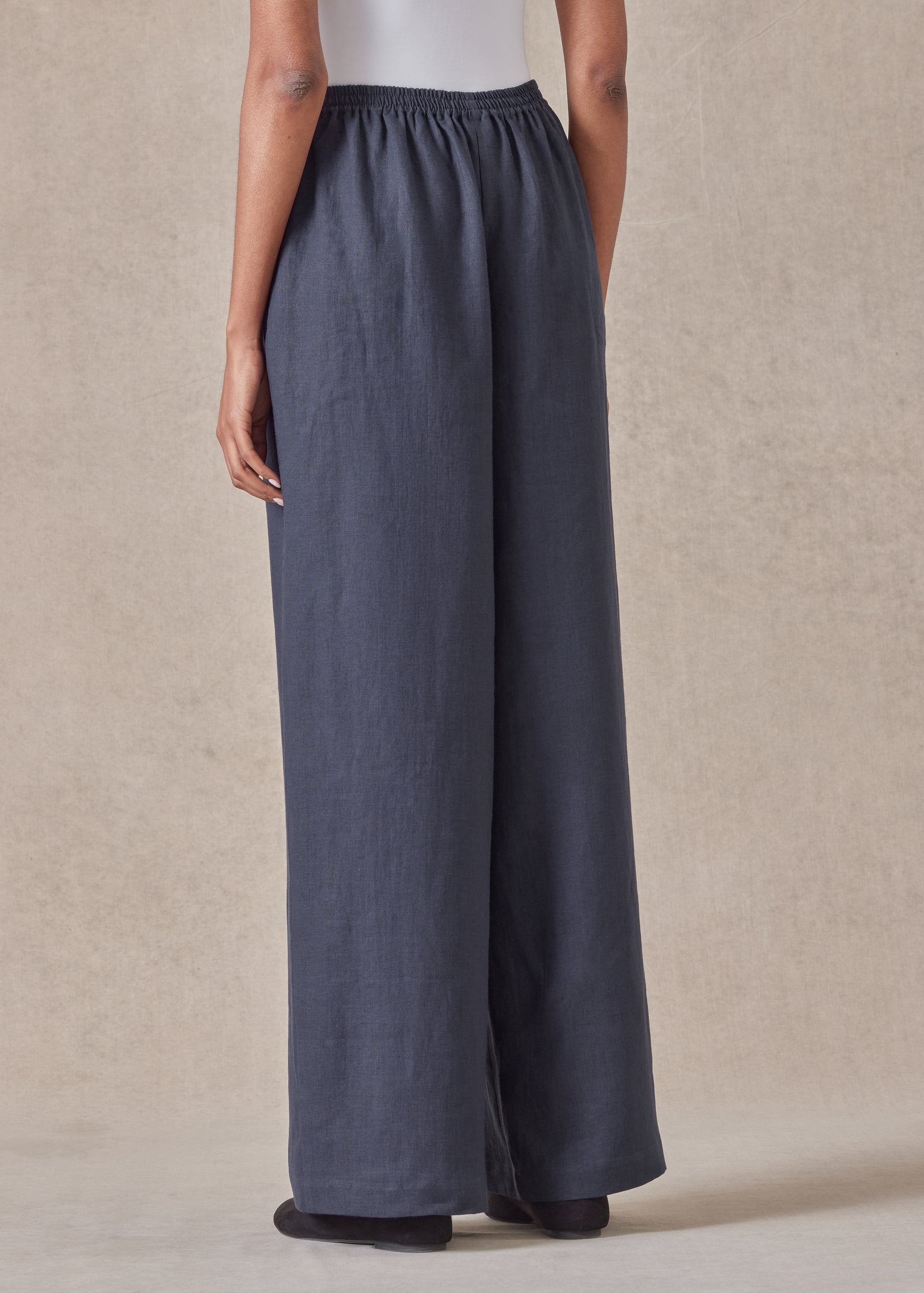 linen flared trouser