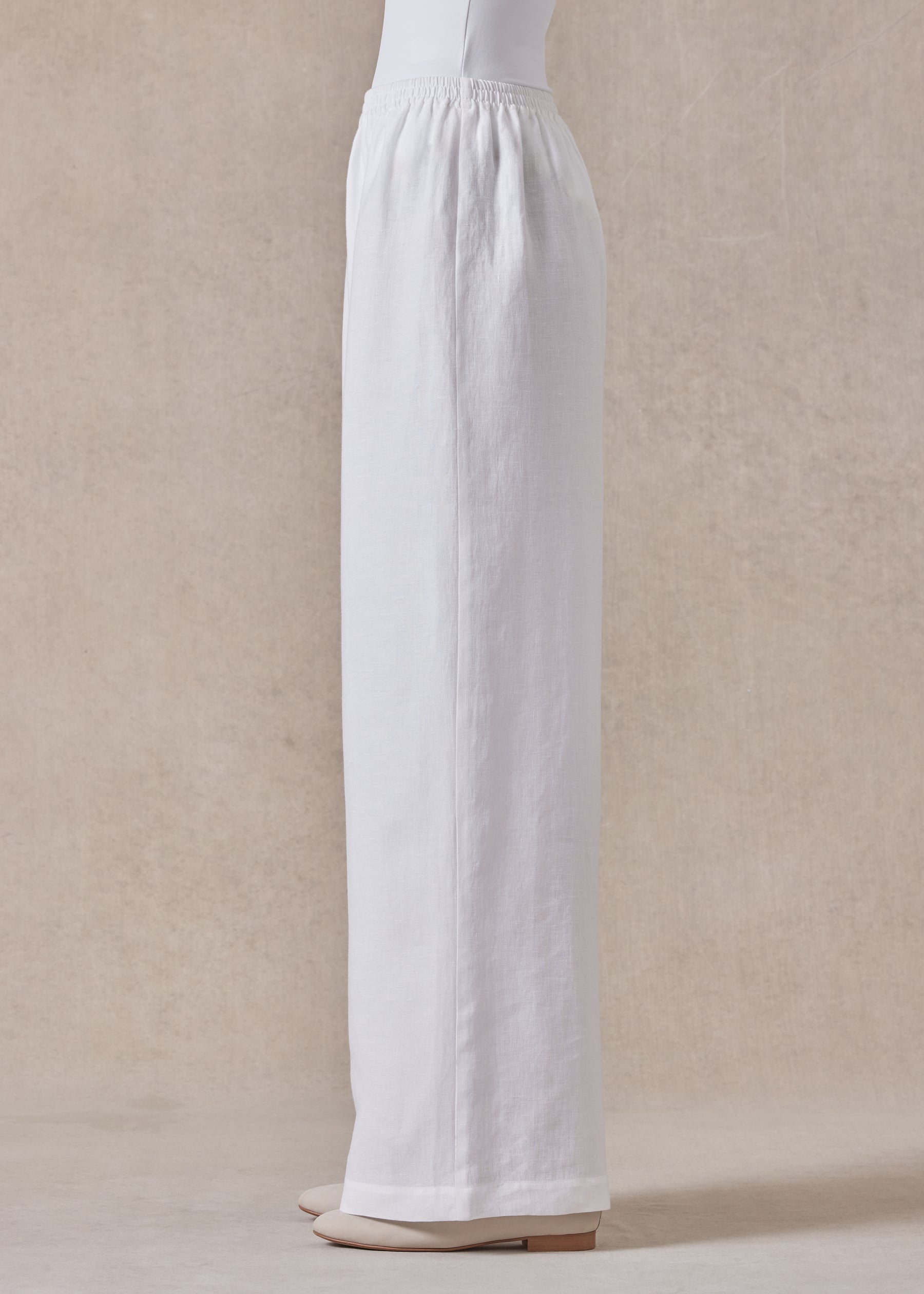 linen flared trouser