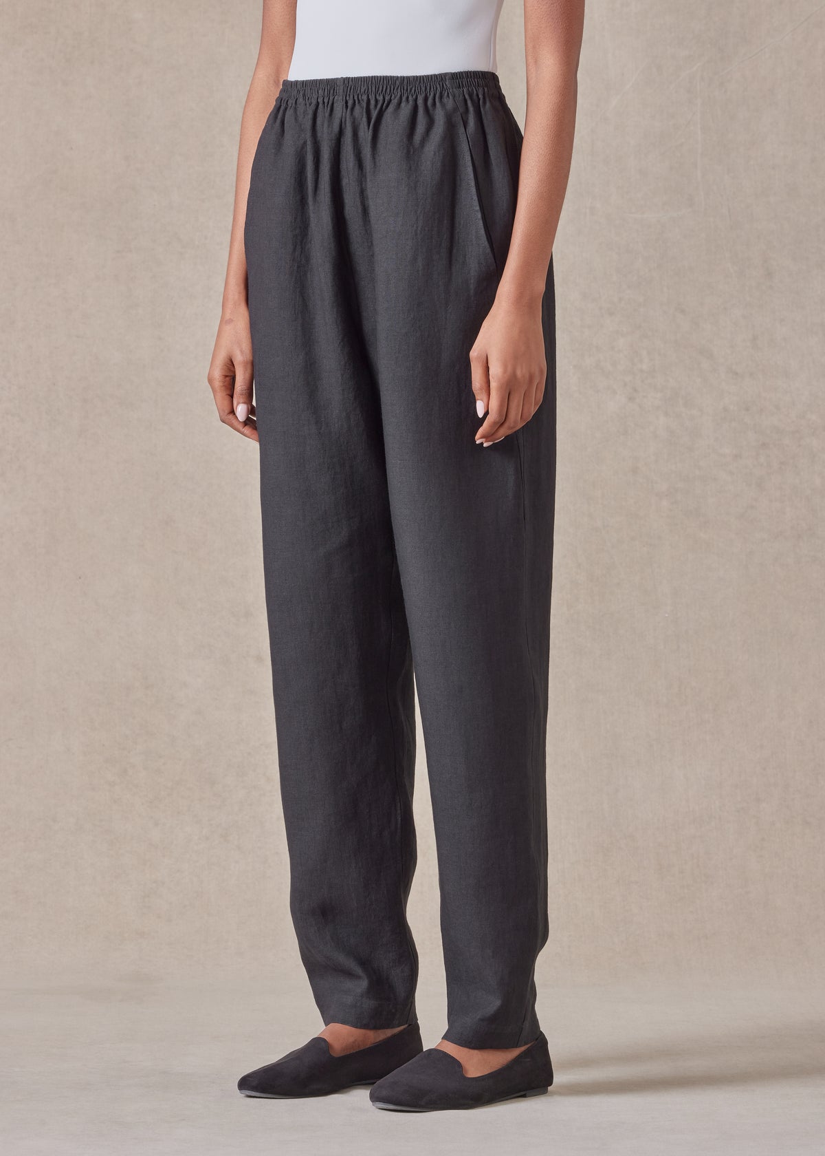 linen side insert tapered regular trouser