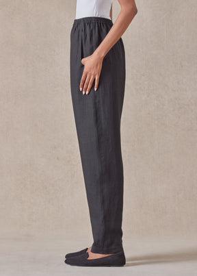 linen side insert tapered regular trouser