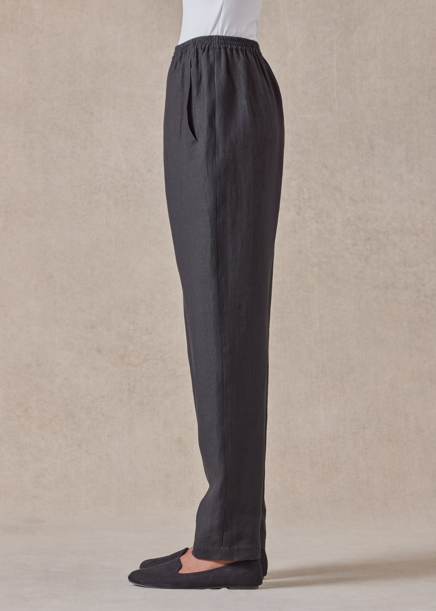 linen side insert tapered regular trouser