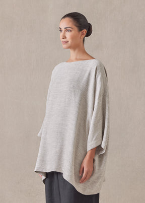 linen 3/4 sleeve scoop neck - long